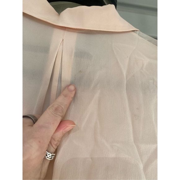 TED BAKER Peach 'Maddi' 100% Silk Blouse Ted's Size 2 / US Small - Picture 12 of 13